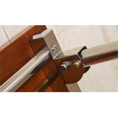 Wall Mounted Solid Wood Folding Shower Seat Wooden Bathroom Mobility Aid MEW