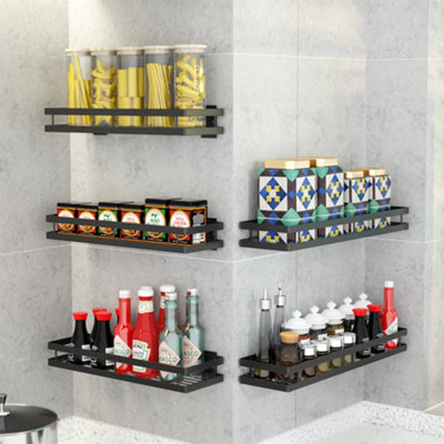 Wall Mounted Spice Rack Organizer Floating Storage Shelf Display Rack W 50 cm