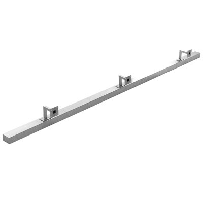 Wall Mounted Step Railing Stair Railing Banister Stainless Rectangular Handrail with Bracket L 400 cm
