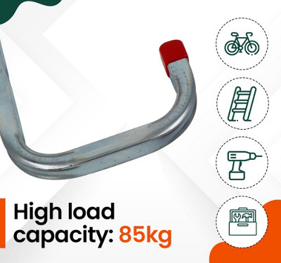 Qeapug 4 Pcs Garage Hooks, Heavy Duty Wall Hooks, J Shape Hooks, Etal