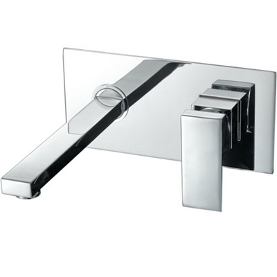 Wall Mounted Tap Waterfall Basin Sink Mixer Tap Bathroom Basin Tap Chrome Finish  Single Lever Hot Cold Tap