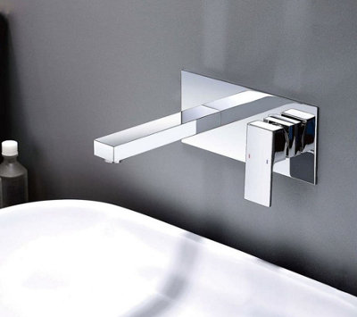 Wall Mounted Tap Waterfall Basin Sink Mixer Tap Bathroom Basin Tap Chrome Finish  Single Lever Hot Cold Tap - 5