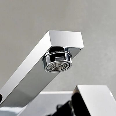 Wall Mounted Tap Waterfall Basin Sink Mixer Tap Bathroom Basin Tap Chrome Finish  Single Lever Hot Cold Tap - 7