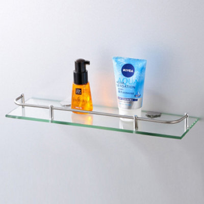 Bathroom Shelf Tempered Glass Frame 8MM Thick Wall-Mounted
