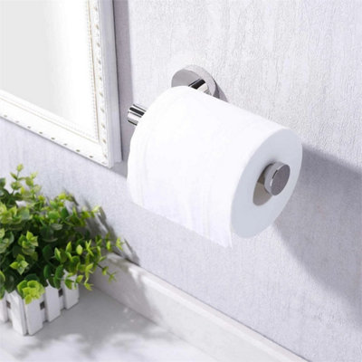 Wall Mounted Toilet Roll Holder Chrome Tissue Paper Stand Bathroom Round