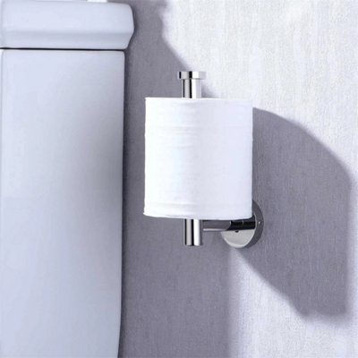 Wall Mounted Toilet Roll Holder Chrome Tissue Paper Stand Bathroom Round