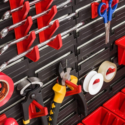 WALL MOUNTED TOOL PEG BOARD SET GARAGE STORAGE BINS WORKSHOP RACK SHED ORGANISER Model 15 - 3