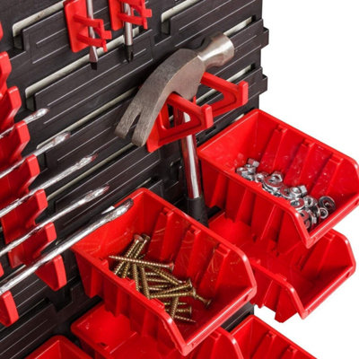 WALL MOUNTED TOOL PEG BOARD SET GARAGE STORAGE BINS WORKSHOP RACK SHED ORGANISER Model 15 - 7