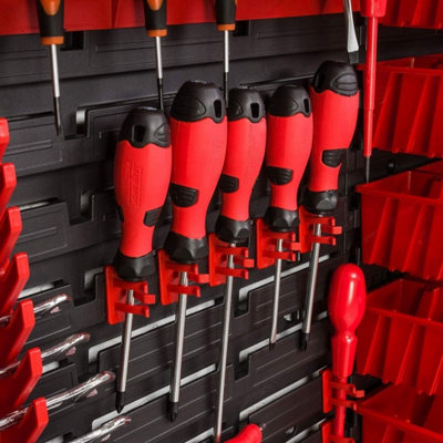 WALL MOUNTED TOOL PEG BOARD SET GARAGE STORAGE BINS WORKSHOP RACK SHED ORGANISER Model 20 - 5