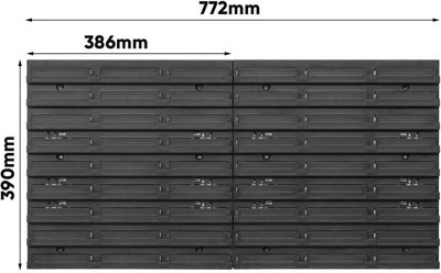 52-Piece Wall Mounted Storage Drawers Organizer With Peg Boards – 37.4x21.4 Inches, 32 Bins, 2 Trays, For Garage, Workshop, Crafts, Office