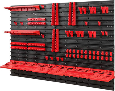 WALL MOUNTED TOOL PEG BOARD SET GARAGE STORAGE BINS WORKSHOP RACK SHED ORGANISER Model 2 - 3