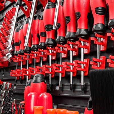 WALL MOUNTED TOOL PEG BOARD SET GARAGE STORAGE BINS WORKSHOP RACK SHED ORGANISER Model 2 - 4