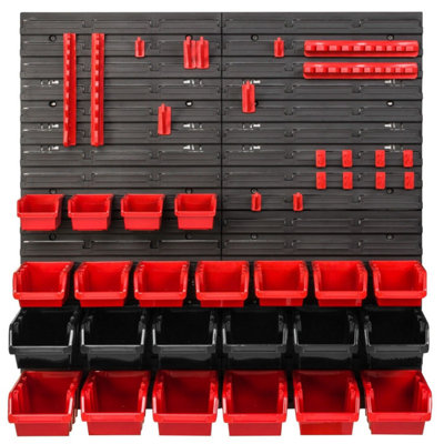 WALL MOUNTED TOOL PEG BOARD SET GARAGE STORAGE BINS RACK SHED