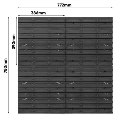 WALL MOUNTED TOOL PEG BOARD SET GARAGE STORAGE BINS WORKSHOP RACK SHED ORGANISER Model 32 - 5