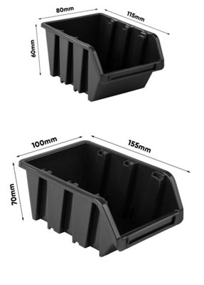 WALL MOUNTED TOOL PEG BOARD SET GARAGE STORAGE BINS WORKSHOP RACK SHED ORGANISER Model 38 - 5