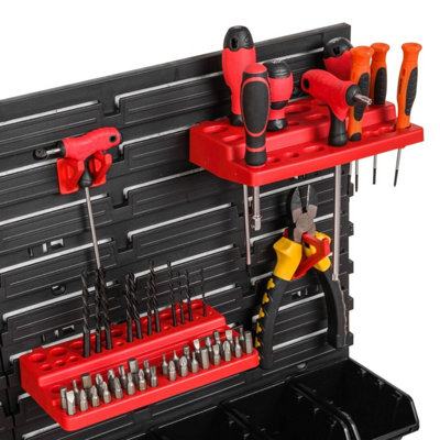 WALL MOUNTED TOOL PEG BOARD SET GARAGE STORAGE BINS WORKSHOP RACK SHED ORGANISER Model 39 - 5