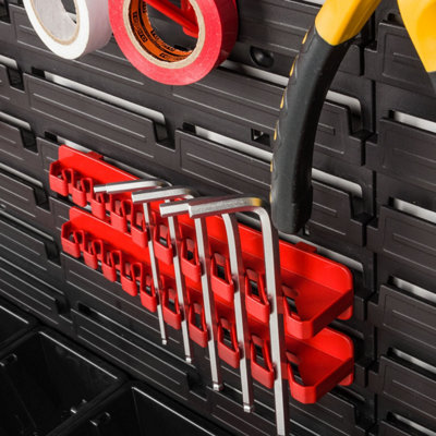 WALL MOUNTED TOOL PEG BOARD SET GARAGE STORAGE BINS WORKSHOP RACK SHED ORGANISER Model 40