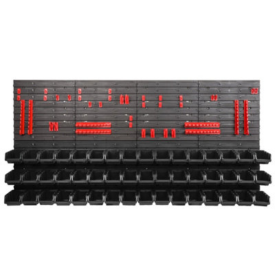 WALL MOUNTED TOOL PEG BOARD SET GARAGE STORAGE BINS WORKSHOP RACK SHED ORGANISER Model 40 - 4