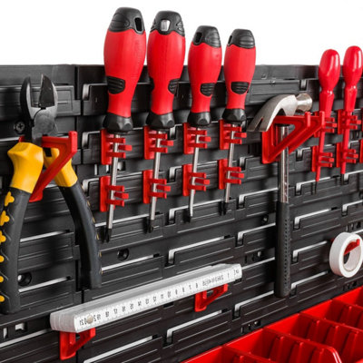 WALL MOUNTED TOOL PEG BOARD SET GARAGE STORAGE BINS WORKSHOP RACK SHED ORGANISER Model 46 - 3