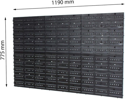 WALL MOUNTED TOOL PEG BOARD SET GARAGE STORAGE BINS WORKSHOP RACK SHED ORGANISER Model 4 - 4