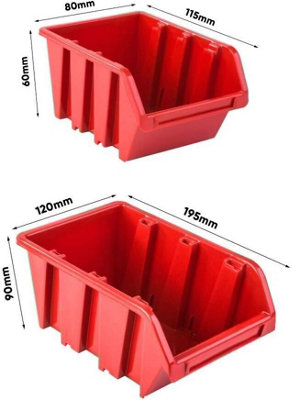 WALL MOUNTED TOOL PEG BOARD SET GARAGE STORAGE BINS WORKSHOP RACK SHED ORGANISER Model 8 - 7