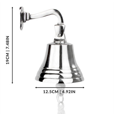 Wall Mounted Traditional Door Ship Bell Silver - 4