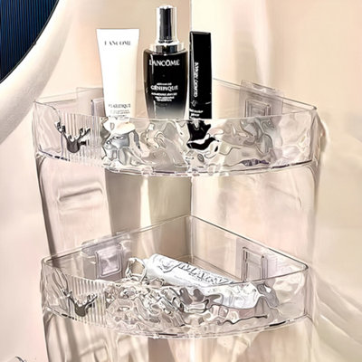 Wall Mounted Transparent Plastic Bathroom Corner Shower Caddy