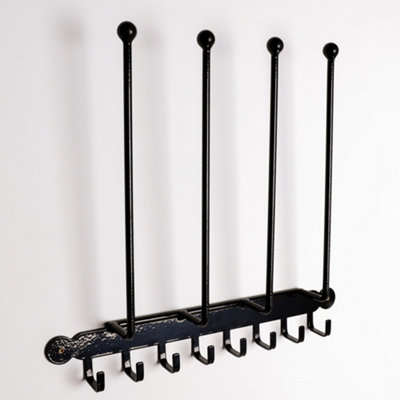 Wall Mounted Two Pair Wellington Boot Rack Matte Black Welly Boot ...