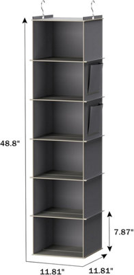 Wall mounted wardrobe storage rack 6 tier wardrobe shelving unit Grey