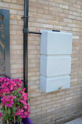 Wall Mounted Water Butt 105 Ltr Capacity - White Marble