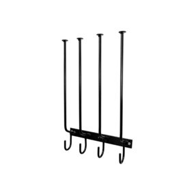 Wall Mounted Wellington Boot Rack - 2 Pair with hooks