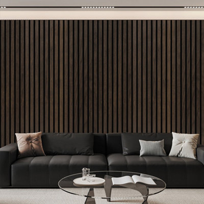 Wall Panel Slats Walnut Wood Grain PVC Slat Wall Panels Background ...
