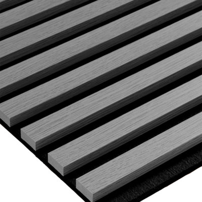 Wall Panel Wood Slat Grey Oak Decorative Wooden Wall Panelling 3D ...
