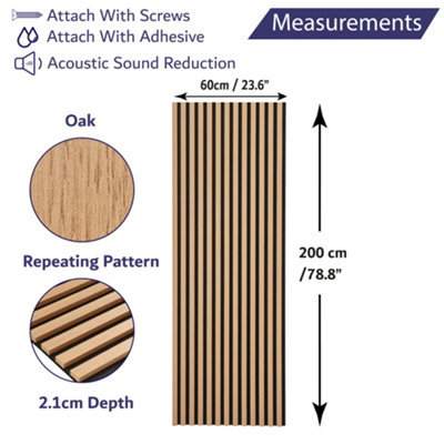 Wall Panel Wood Slat Oak Decorative Wooden Panelling 3D Slatted