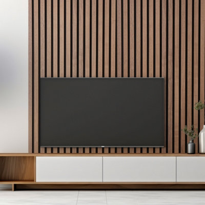 Wall Panel Wood Slat Walnut Decorative Wooden Wall Panelling 3D Slatted Acoustic Sound Absorbing Ceiling or Wall Slats 120 x 60 cm