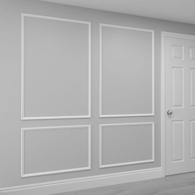 Wall Panels World 324 MDF Wall Panel Moulding - 30mm x 16mm x 3050mm, Primed (Pack of 6)