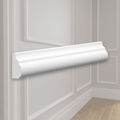 Wall Panels World 324 MDF Wall Panel Moulding - 30mm x 16mm x 4200mm, Primed (Pack of 6)