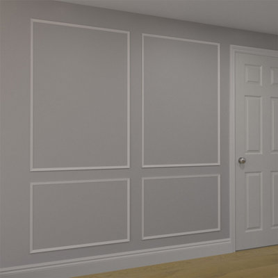 Wall Panels World Inset MDF Wall Panel Moulding - 20mm x 9mm x 3050mm, Primed (Pack of 6)