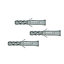Wall Plug 3 Way Expansion Window Door Frame Concrete Brick RAWL - Size 10x50mm - Pack of 200