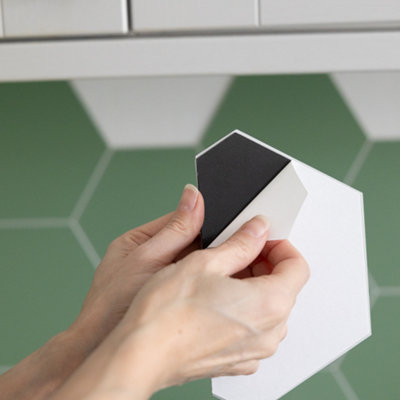 Wall Pops Hexagon Green 17.19 x 14.98cm Premium Self-adhesive Vinyl Wall Tiles Pack 9