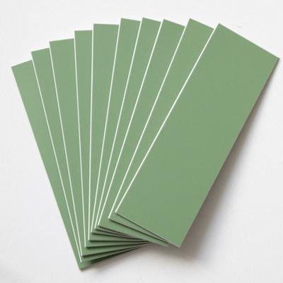 Wall Pops Subway Green 9.98 x 29.99cm Premium Self-adhesive Vinyl Wall Tiles Pack 60