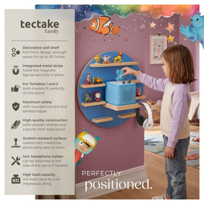 Wall Shelf Mylittlestory Moon Holds Up to 28 Tonies  - blue