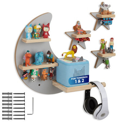 Wall Shelf Mylittlestory Star Holds Up to 25 Tonies  - grey
