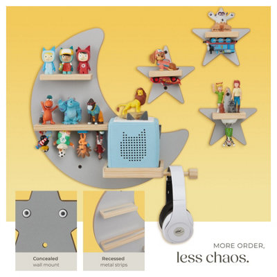 Wall Shelf Mylittlestory Star Holds Up to 25 Tonies  - grey