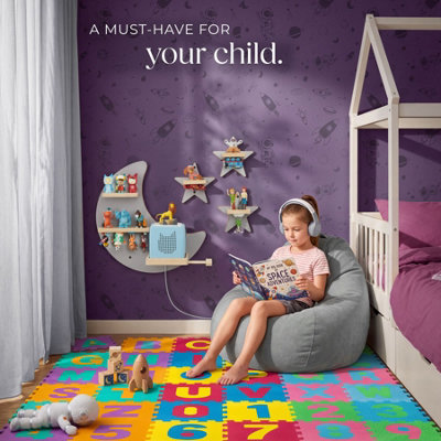 Wall Shelf Mylittlestory Star Holds Up to 25 Tonies  - grey
