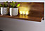 Wall Shelf Panel LED Lights 200cm 2m Display Storage Medium Oak Effect Unit Gent