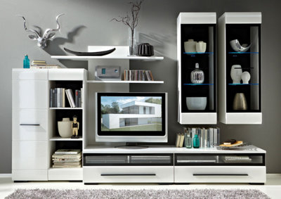 Wall Shelving Panel Shelf Unit Floating Storage Tree Display White Cabinet Fever
