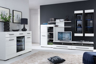 Wall Shelving Panel Shelf Unit Floating Storage Tree Display White Cabinet Fever