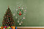 Wall Sticker Set Shining Silver Christmas Wreath Garland Decal Home Decorations