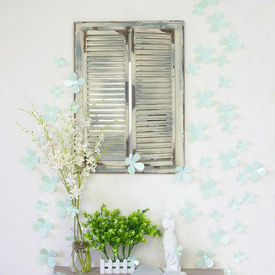 Wall Stickers 3D Mint Flowers Wall Stickers Light Blue DIY at B&Q